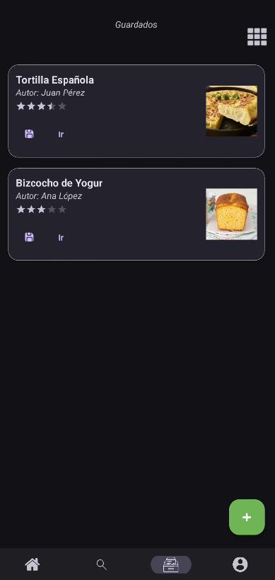 Guardados - Vista lista